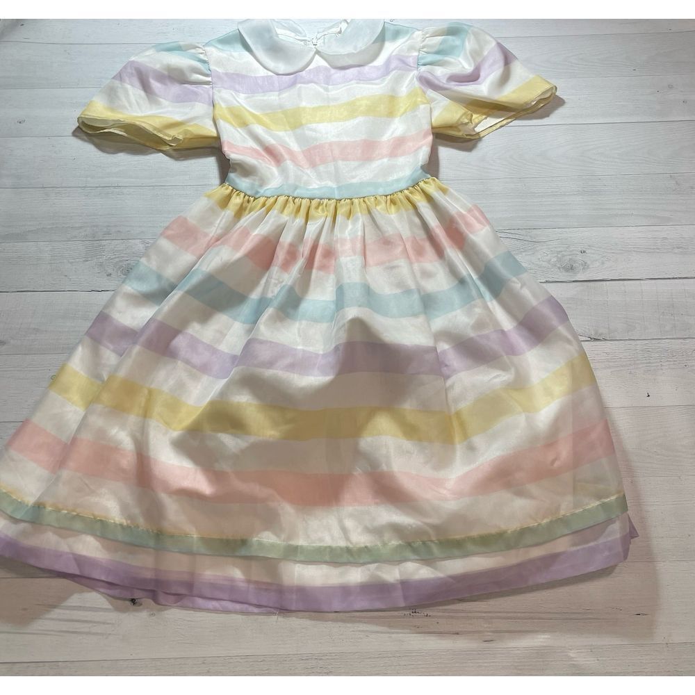 Bonnie Jean vintage pastel stripes dress size 10